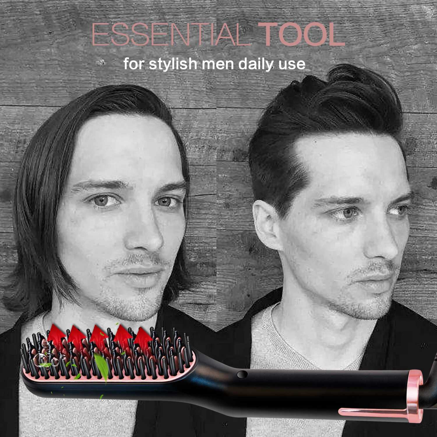 Hot Comb Straightener Heating Comb For Men Beard Electric Negative Ion Hair Straightening Brush Can Be Used Wet or Dry Quick Hair Styler W250814