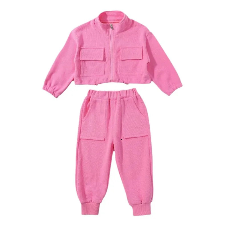 Childrens Spring Autumn Set Girls Fashion Korean version letter ZipperTwo Piece Infant Sports and Leisure Set 0-6Y 250813