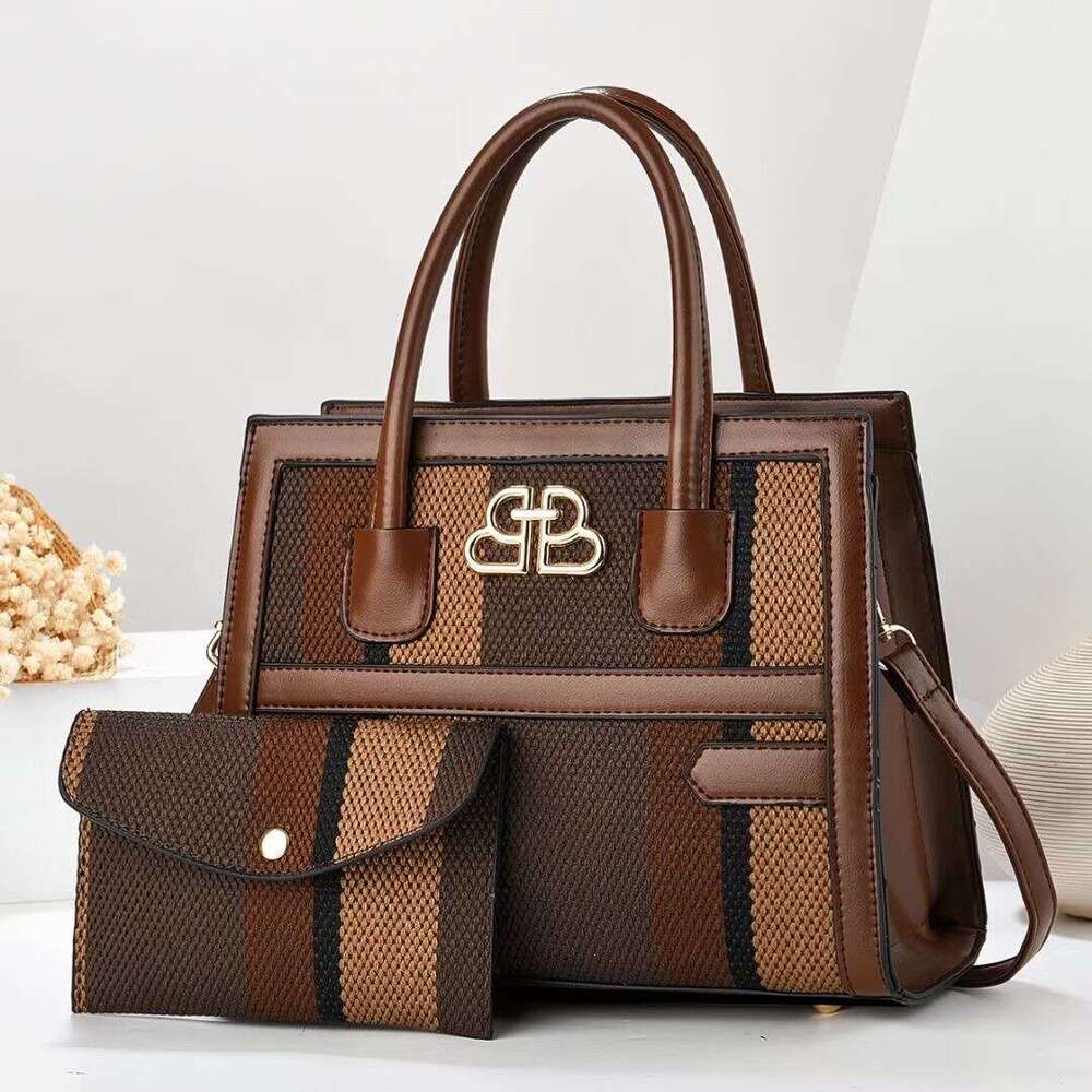 Women's Fashion Versatile Large Capacity Mother-Daughter Handbag Trendy Textured Single Shoulder Bag