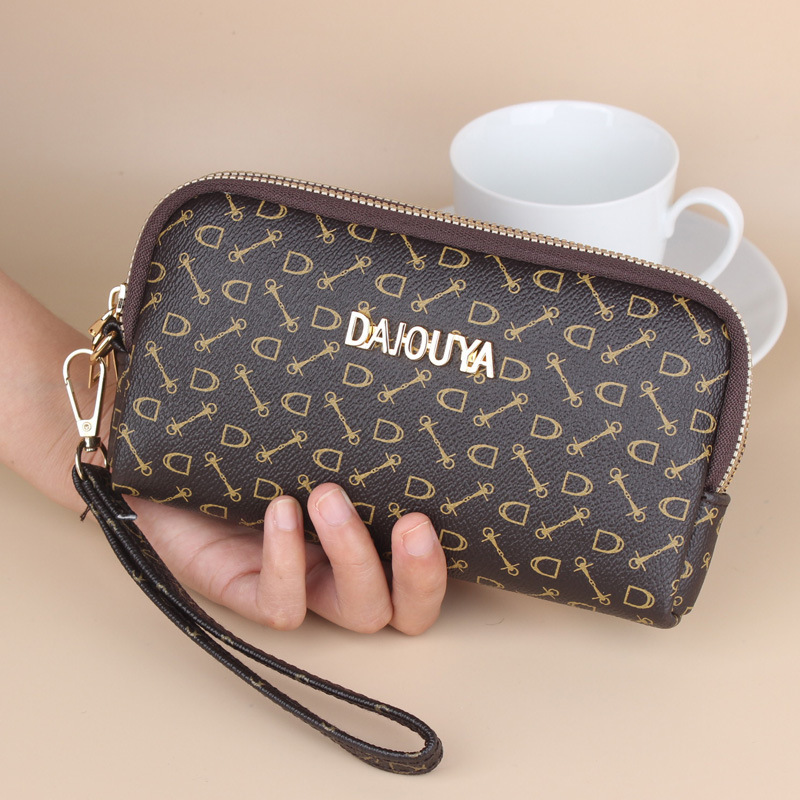Luxury Brand Designer Bag 2025 New Korean And Japanese Style Wallet Double Zipper Old Flower Clutch Women's Long Phone Bag Fashion Coin Purse