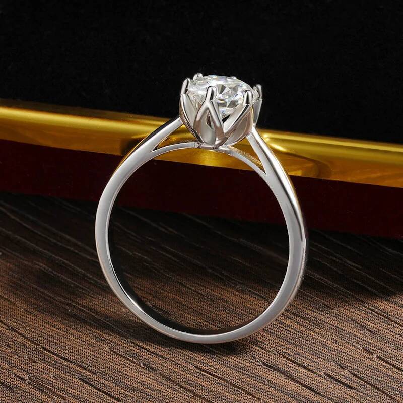 KNOBSPIN D VVS1 Moissanite Ring GRA Certified Lab Diamond Solitaire Rings for Women Engagement Wedding s925 Sterling Silver Band