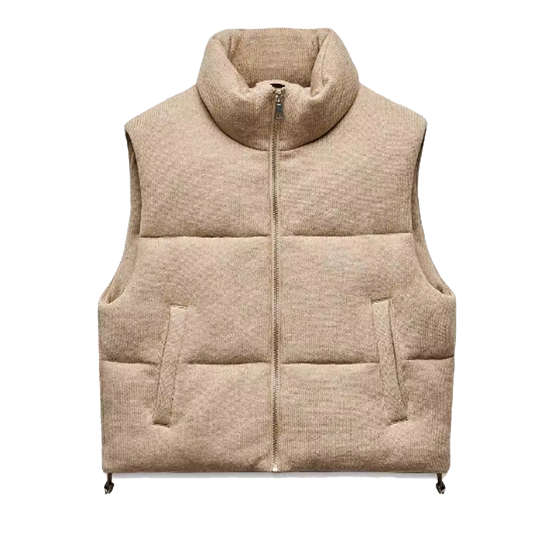Autumn and winter new street fashion vest, stand up collar knitted cotton vest