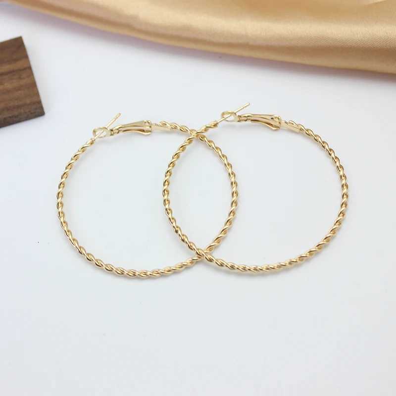 5CM Big Hoop Earring for Women Hiphop Rock Twist Weaving Winding Circle Round Loop Jewelry Earrings Ornaments Ear Rings XJ250814