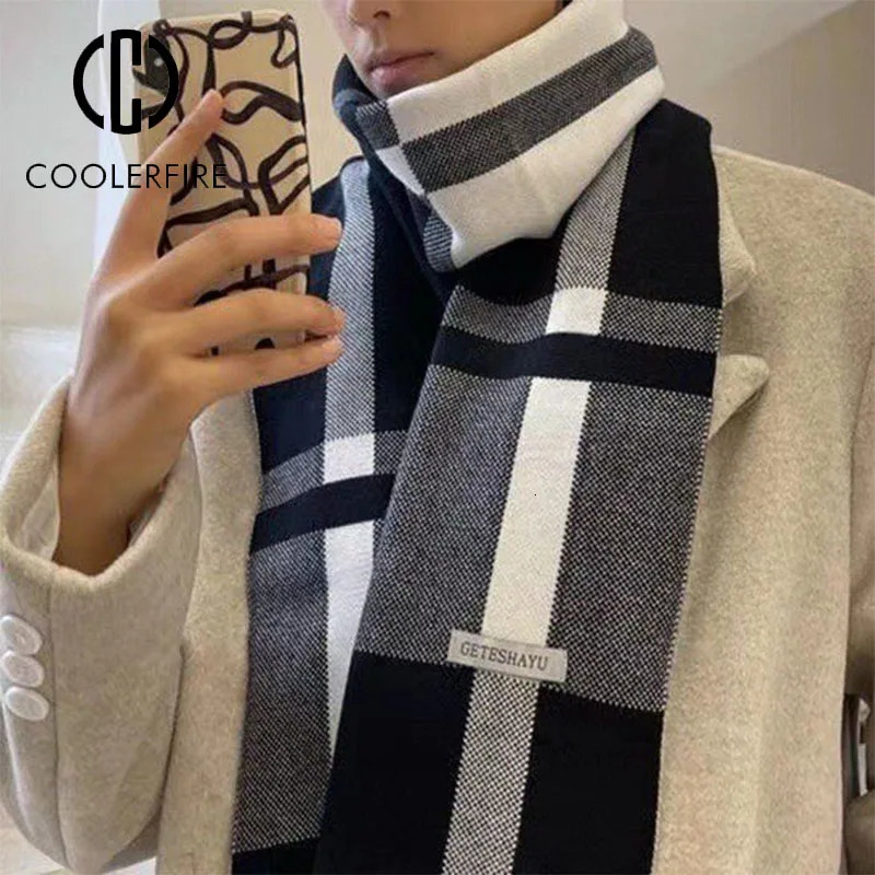 Winter Men Scarf Keep Warm Scarf Casual Fashion ers Knit Neckerchief Patchwork Copy Cashmere Scarf Shawl Wrap AC2228 250808