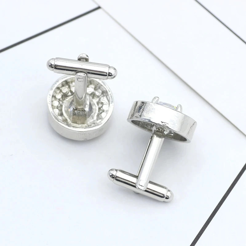 Delicate Tiny Round Cufflink For Men Boys Purple Crystal High Quality French Shirts Cuff Links Button Male Jewelry Gifts 250812