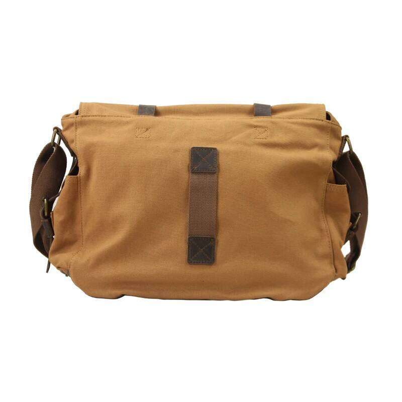 New Fashion Vintage Leather Men's Messenger Cotton Canvas Crossbody Men Shoulder Sling Casual Bag Leisure