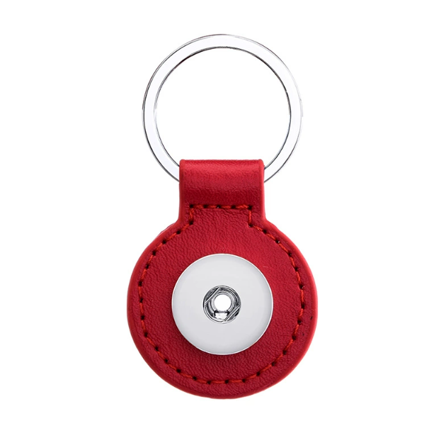Keychains Lanyards Noosa Pu Leather 18Mm circle Snap Button Key Rings Keychain Fit Diy Ginger Snaps Keyrings Jewelry Drop Delivery Fashion Jewelry fit
