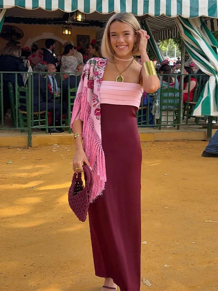 Draped Evening Womens Mermaid Dress Sleeveless Halter Spaghetti Strap Solid Female Dresses 2025 Summer Elegant Chic Lady Robe 250813