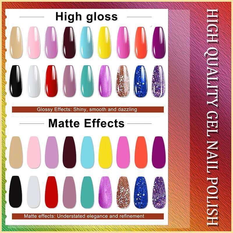 Polish Kit With 9Pcs Poly Extension LED Lamp Dryer 18 Colors Semi Permanent Gel Varnish Base&Top Coat Nail Tool Set