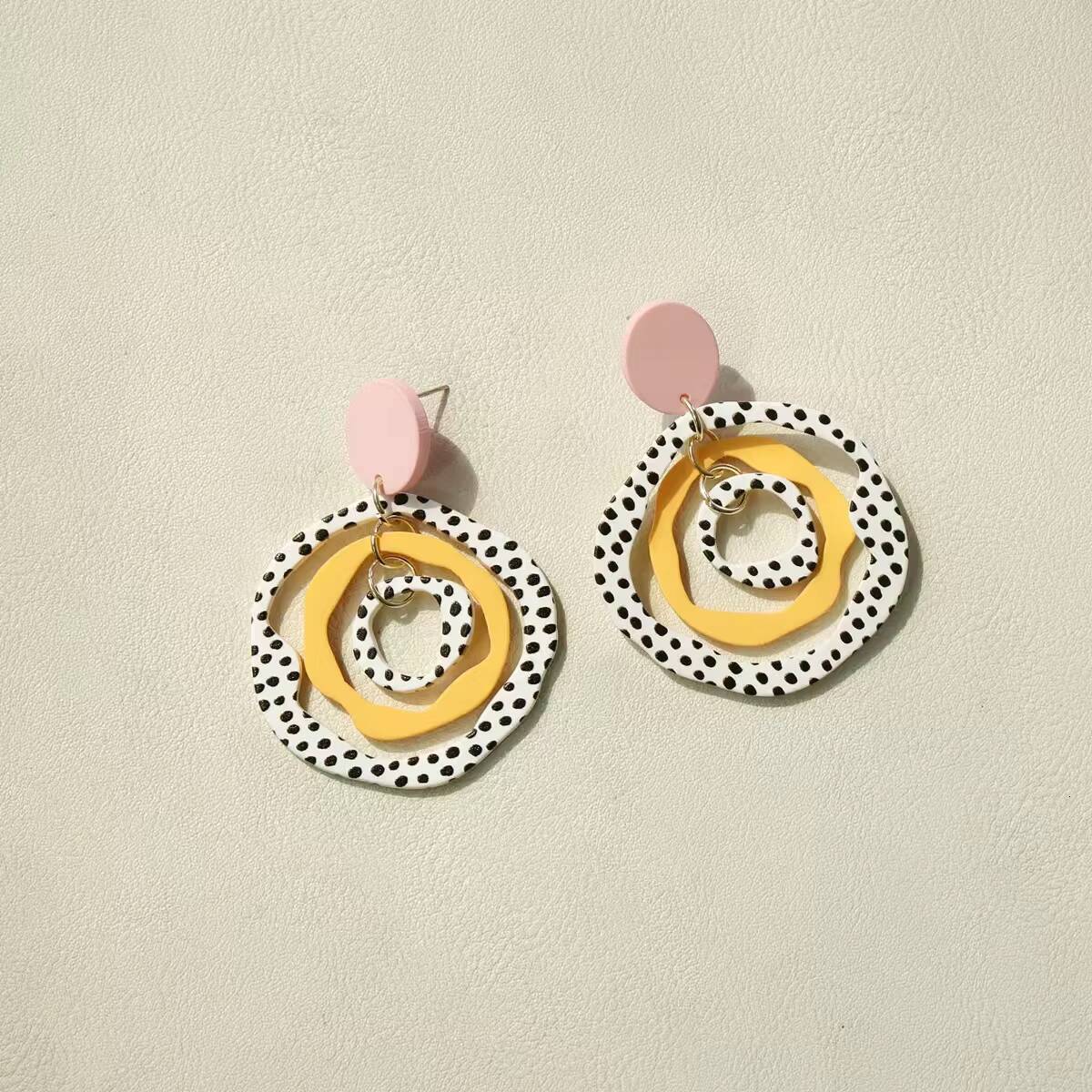Multi-layer Exaggerated Colorful Acrylic Women's Fashion Earrings
