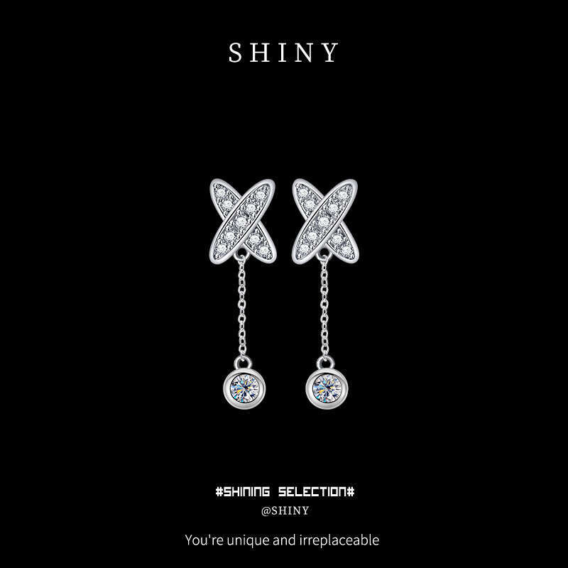 Shining Select S925 Sterling Silver Rose Moissanite Earrings - Luxury Original Design Studs for Women (MR-0177)