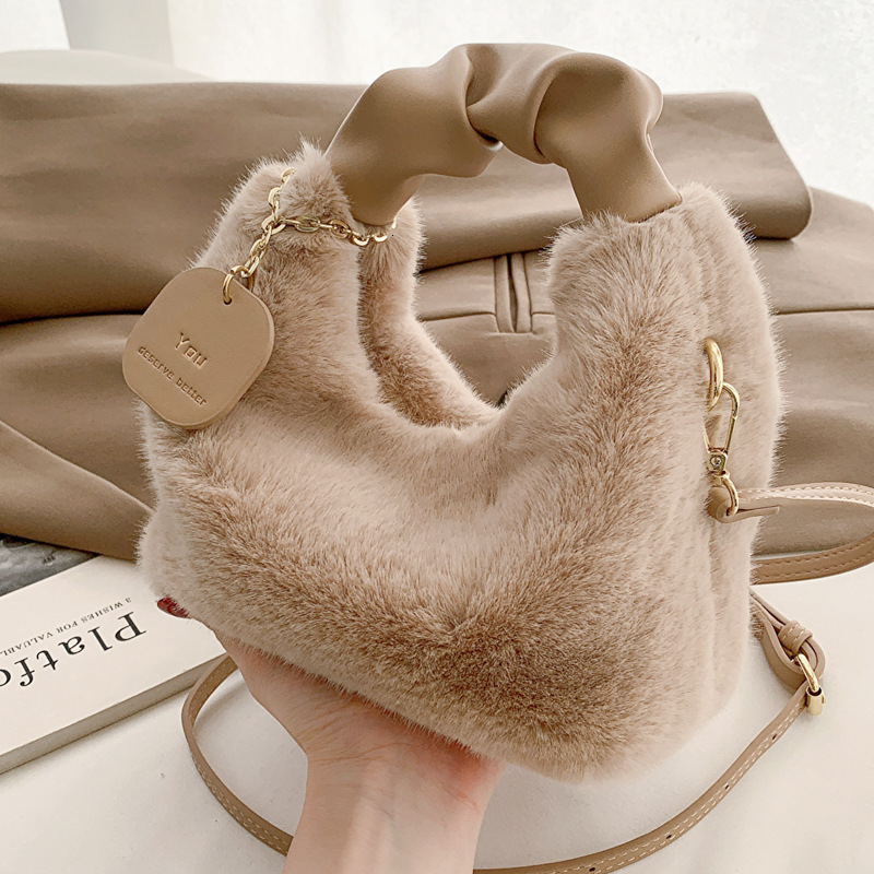 Luxury Brand Designer Bag Internet Celebrity Trendy Fairy Plush Bag 2023 New Autumn Handbag Cute Plush Women's Bag Single Shoulder Crossbody Bag