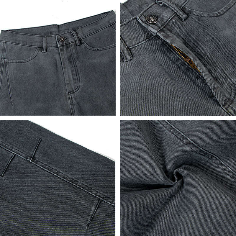 American Style Washed Vintage Curved Men's Trendy Brand Niche Loose Fit Casual Long Scythe Pants B5