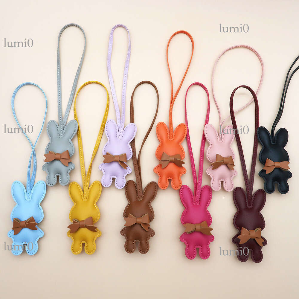 New Creative Lanyard PU Leather Cute Cartoon Bunny Fashion Backpack Accessory Pendant