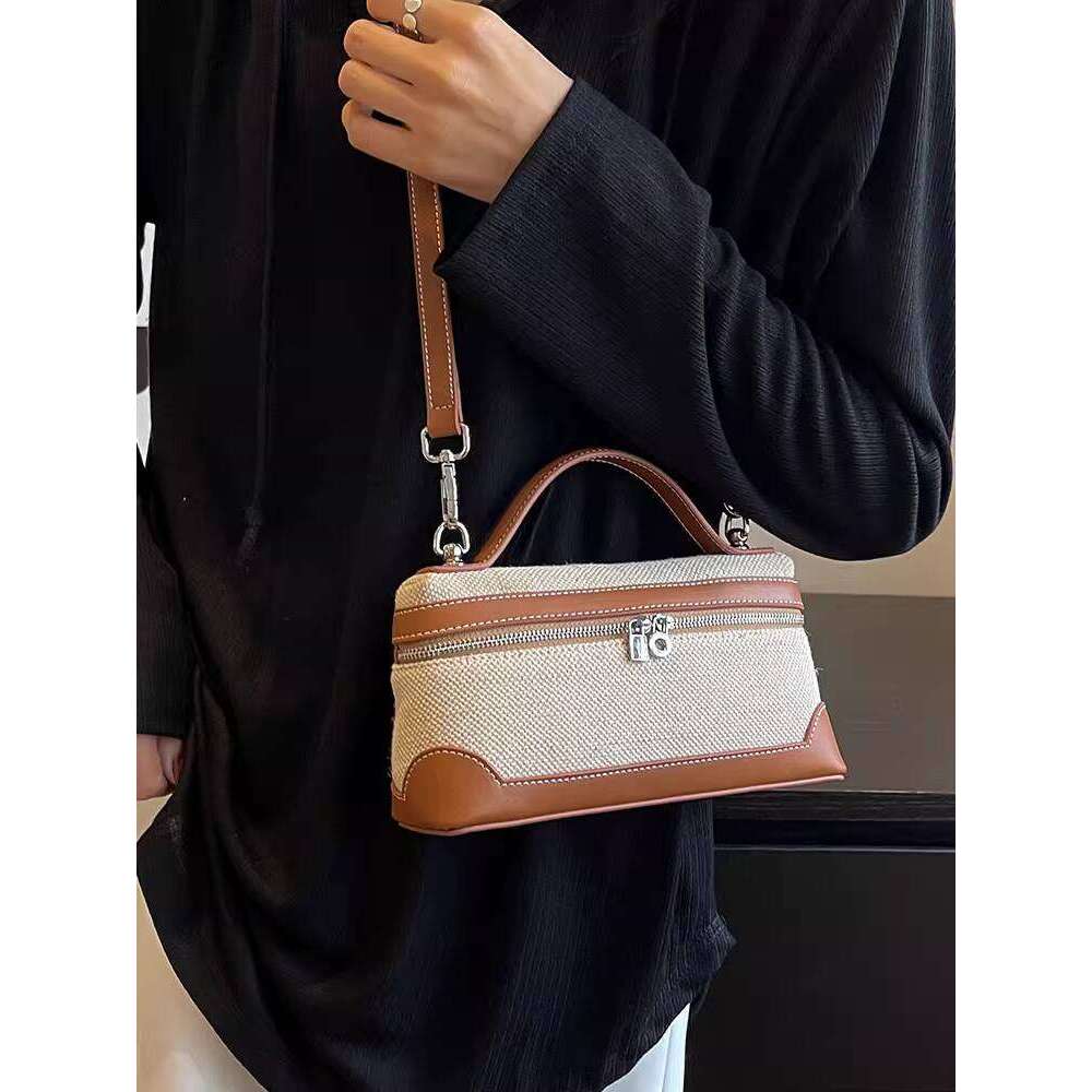 Color-Block Casual Handbag for Women New Canvas Small Square 2025 Autumn Winter Niche NEW free shipping Fashion Crossbody Bag