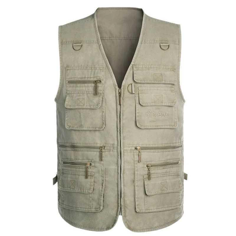 16 Pieces Mens Multi-pocket Tactical Vest with Many Pockets Summer Cotton Casual Vest Photograph Waistcoat Plus Size 6XL 7XL Y250814