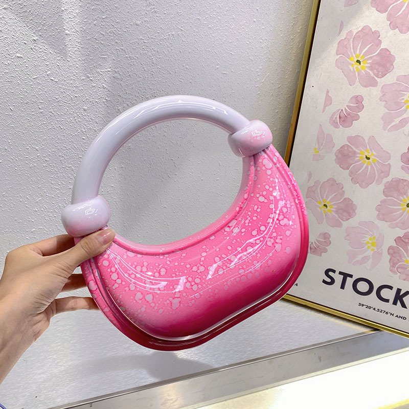 Chic Acrylic Evening Clutch - Modern Crescent Shape for Stylish Occasions