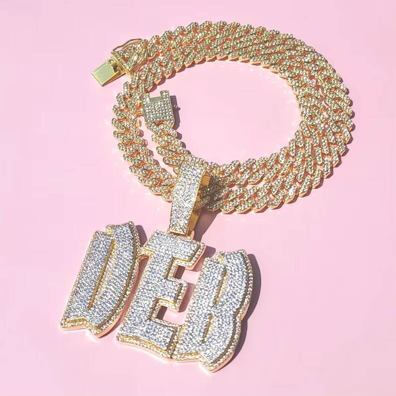 EAST Custom Necklace Sterling Sier VVS Moissanite Dia Pass Test Iced Out Letter Pendant Jewelry