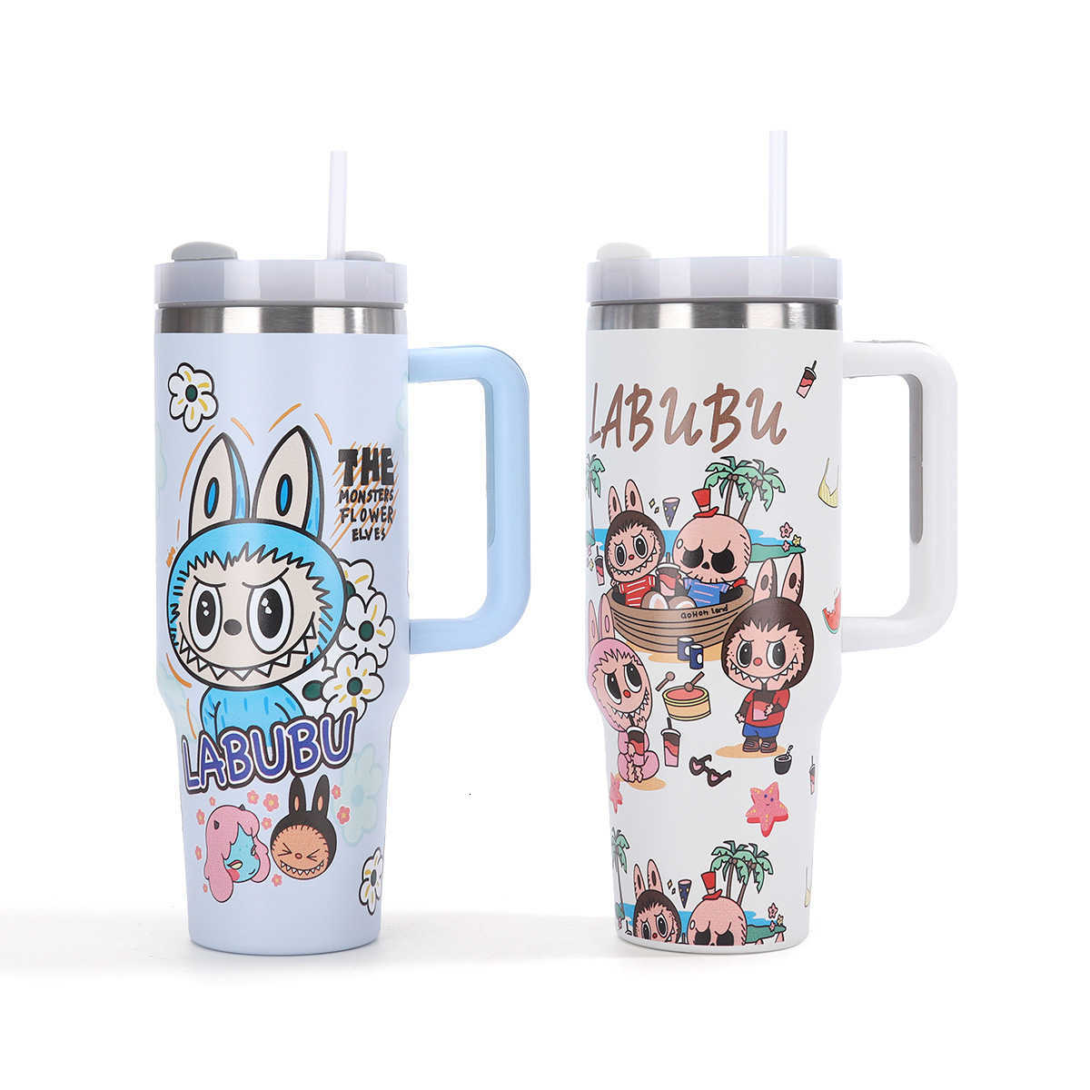 New Labubu Stainless Steel Car Insulated Water Bottle 40oz With Handle Ice Preservation Beverage Container Anime Themed X250612