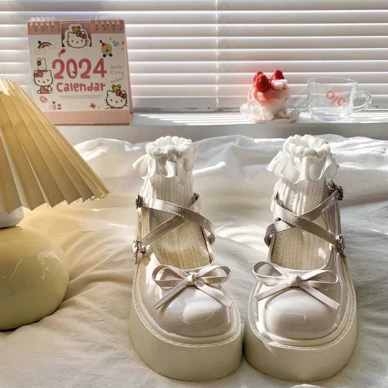 Womens Spring Round Toe Pumps Chunky Heel Mary Janes Shoes Platform Shoes for Women Dress Students Womens Lolita Heeled Shoes W250814