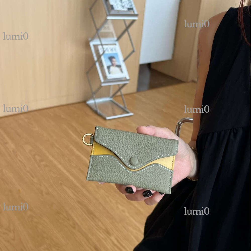 First Layer Cowhide Leather Halter Neck Envelope Earphone Bag Versatile Exquisite Clip Storage Coin Pouch Korean Version Mini Card Holder