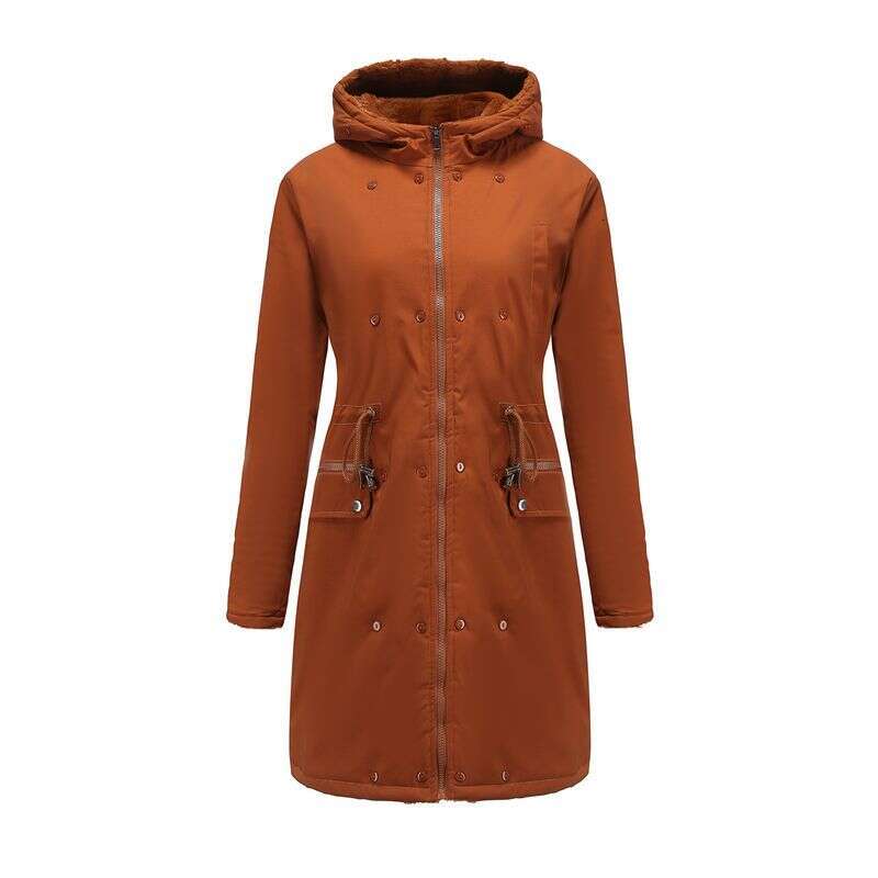 Winter Women Parkas New Fashion Detachable Fur Collar Hooded Cotton-padded Coat Long-sleeved Parker Jacket