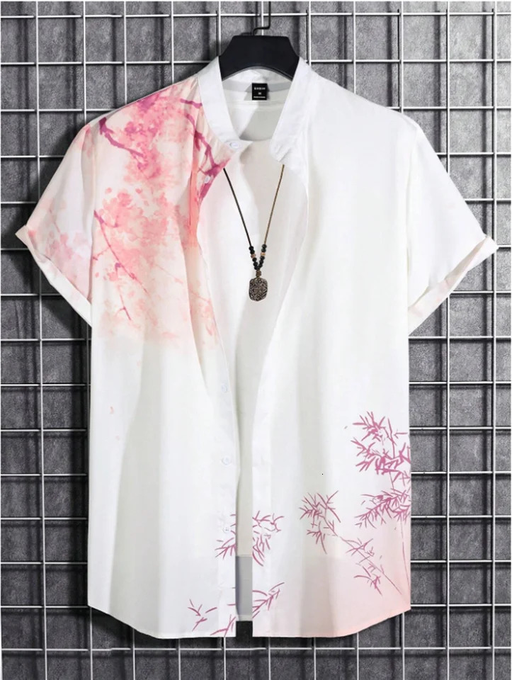 Mens plantbased shirt printed with highdefinition patterns soft and comfortable fabric mens clothing 250804