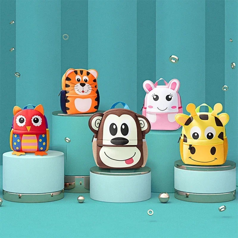 3D Children School Bags Kids Backpacks Kindergarten Cartoon Animal Toddle Kids Backpack Fashion Travel Outdoor Bags 250813
