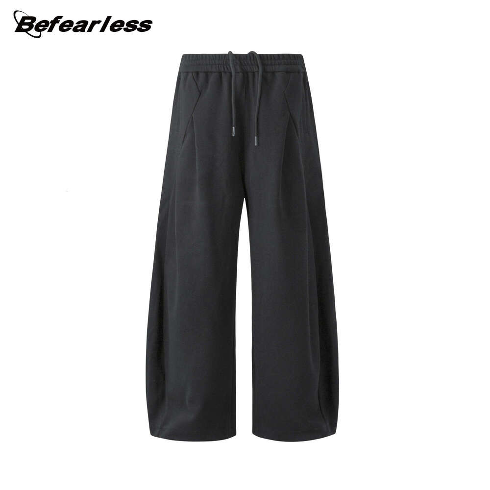 American Style Design Curved Blade Sweatpants Unisex Loose Wide Leg Straight Casual Sports Pants Trendy B5