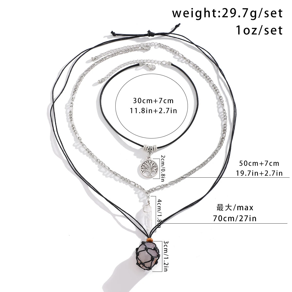 PuRui Vintage Natural Stone Beads Pendent Necklace for Women Crystal Charm Multilayer Rope Choker Neck Chain Jewelry Party Girls 250812