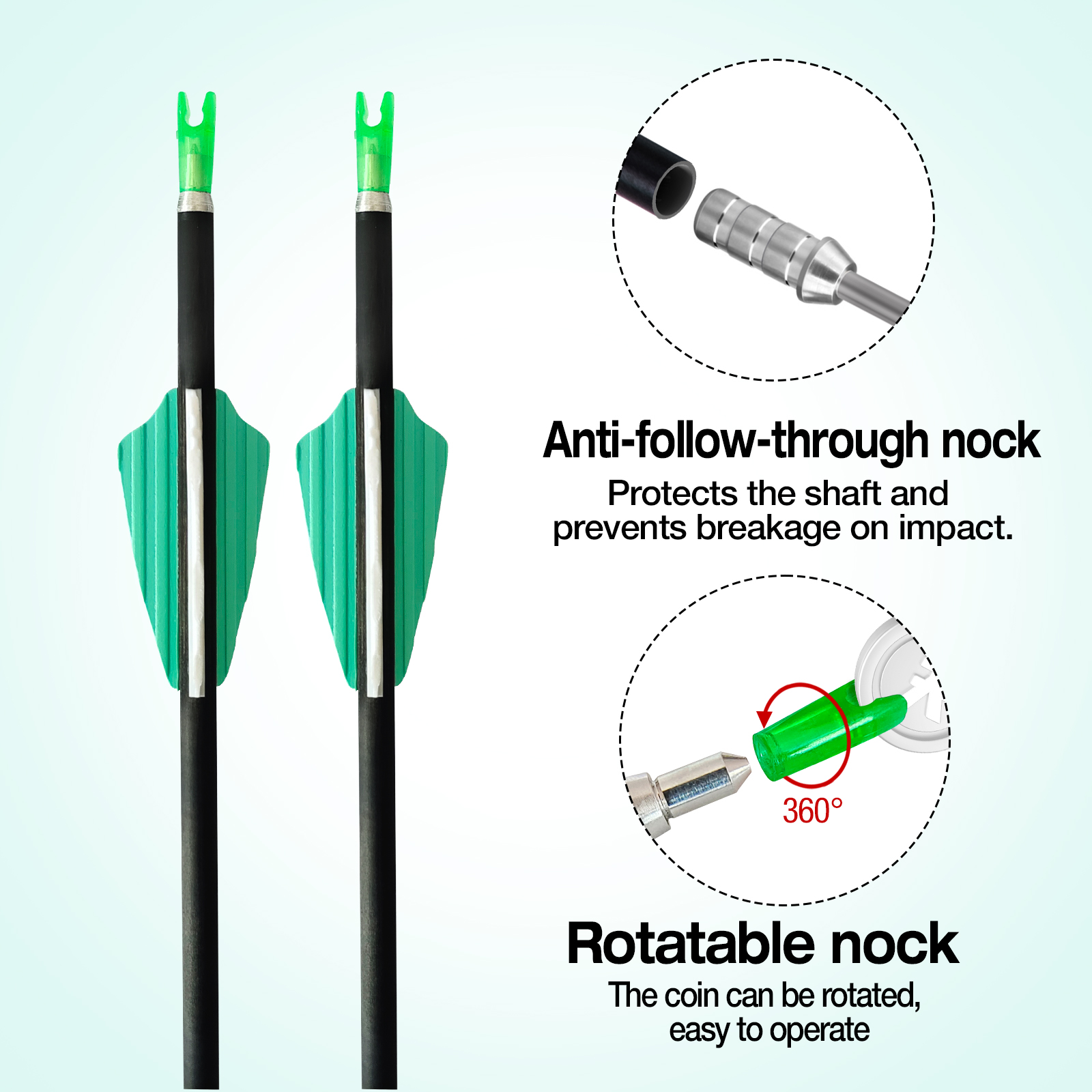 6Pcs Carbon Fiber Arrows without Arrowheads 31inch Hunting Arrows for Archery 4.2mm Targeting Arrows for Recurve Bow & Compound Bow Spine 350-1500
