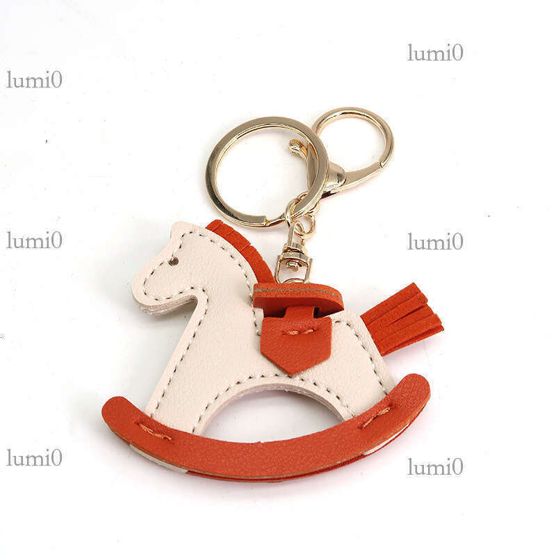 New Fashion Rocking Horse Pendant Handmade Creative Cute Leather Bag Charm Personalized Car Hanging Decoration