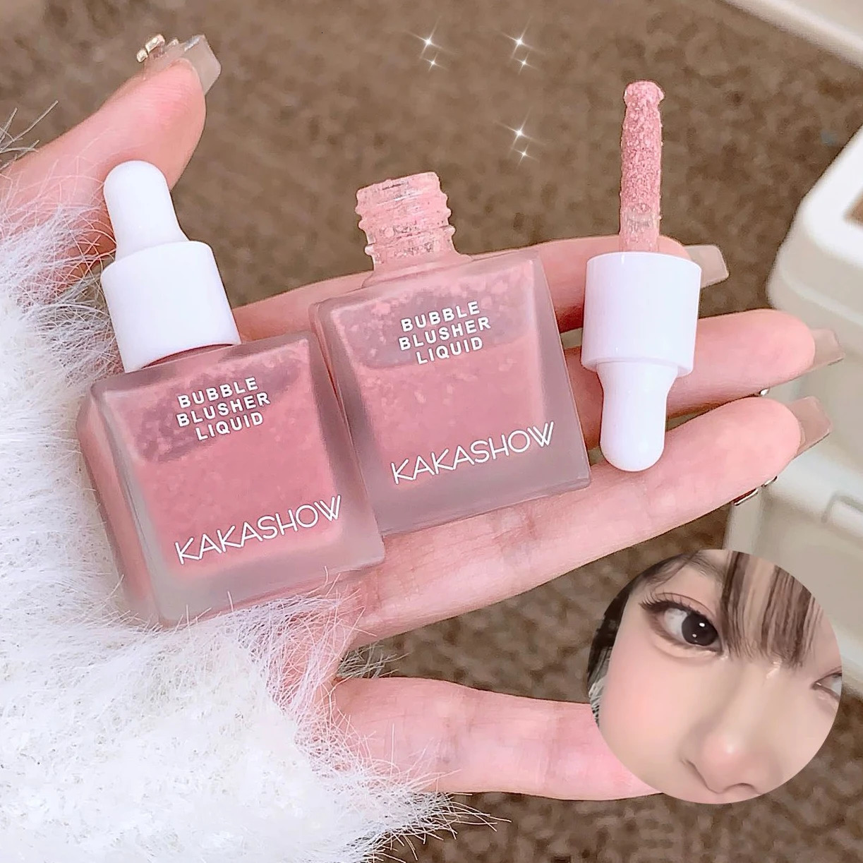 Bubble Blusher Liquid Hydrating Berry Pink Cheek Enhances Color Powder Rendering Longlasting Beauty Rouge Makeup 250813