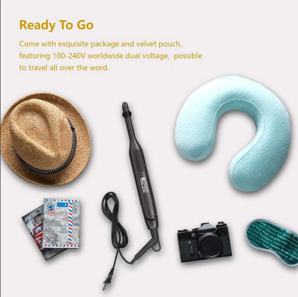 KIPOZI Titanium MINI Hair Straightener Short Hair Pixie Cut Titanium Dual Voltage Flat Hair Iron Thin Pencil Beard Straightener W250814