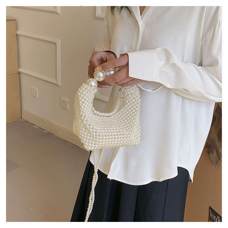 Designer bag Luxury bag Purely Handwoven Evening For Women, Pearl Bag, Trendy Handheld And Shoulder Bag