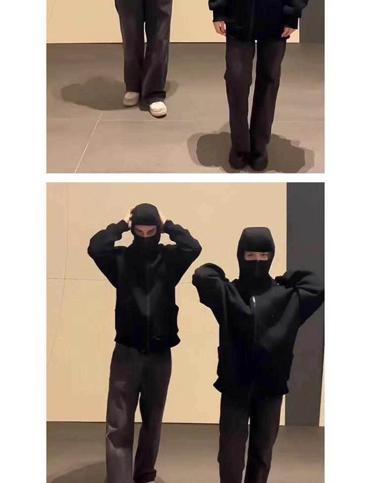 2025 Mens Sports Mask Hoodie AutumnWinter Casual Sports Top Street Warm Fashion Hoodie 250813