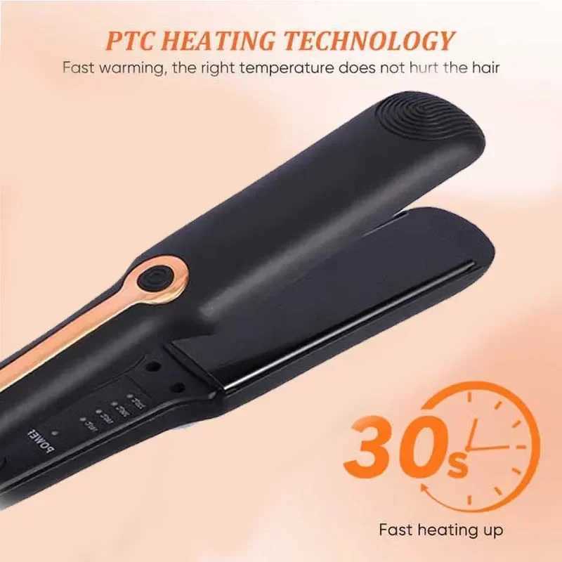 Negative Ion Hair Straightener Curling Iron Ceramic Flat Iron Negative Ion Wide Plate Temperature Adjustable Hair Straightener W250814