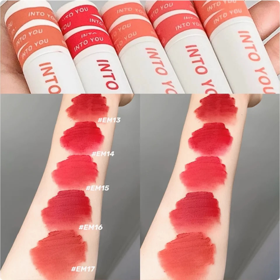 INTO YOU Lip Mud Heroine Matte Velvet Lip and Cheek Dual-use Lip Mud Soft Fog Smooth Blush Lip Lipstick Makeup 250812
