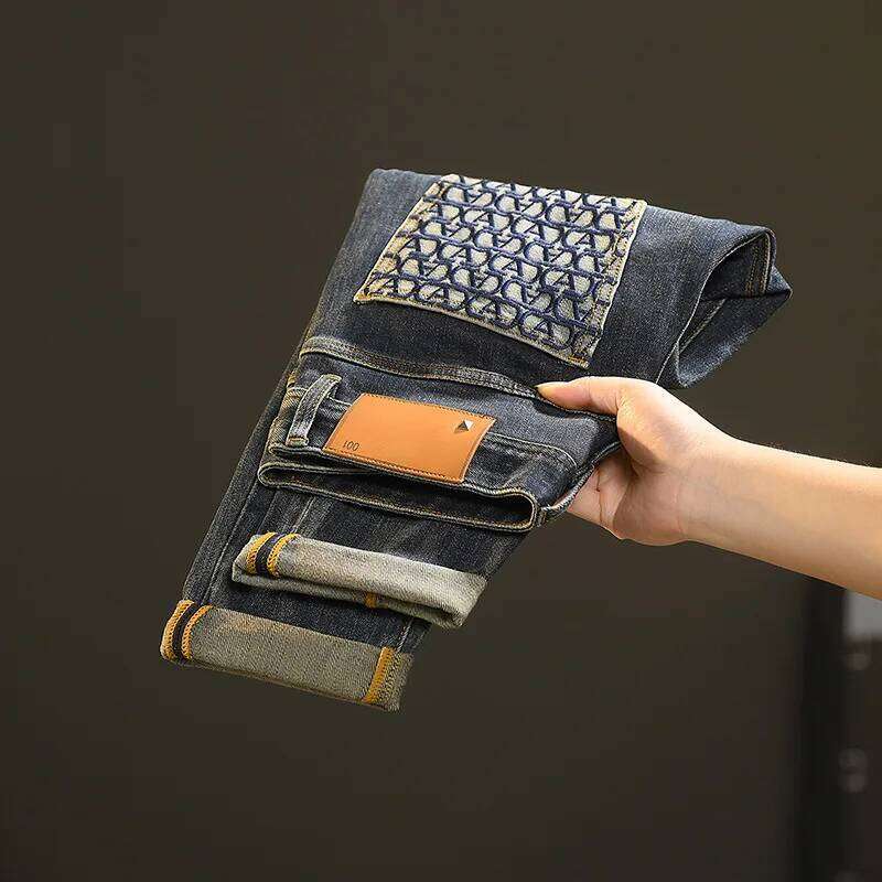 2024 New Light Jeans Men's Spring and Autumn Versatile High-End Casual Affordable Fashion Slim Trousers