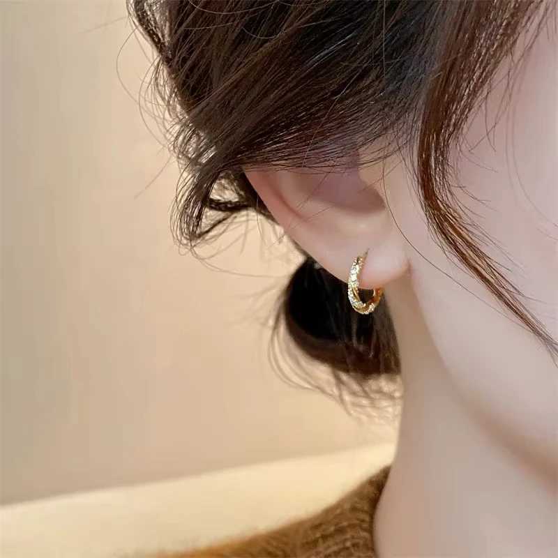 FTCY Simple Luxury Zircon Metal Hoop Earrings For Women Exquisite Small Round Circle Earrings Womens Jewelry Gifts XJ250814