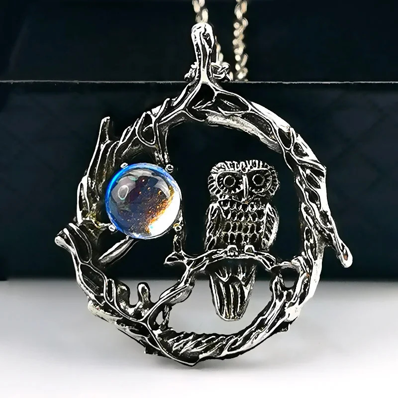 Trend Moonstone Pendant Necklace Womens Fashion Summer Bohemian Vintage Jewelry Gothic Owl All-In-One Jewelry Party Gift 250812