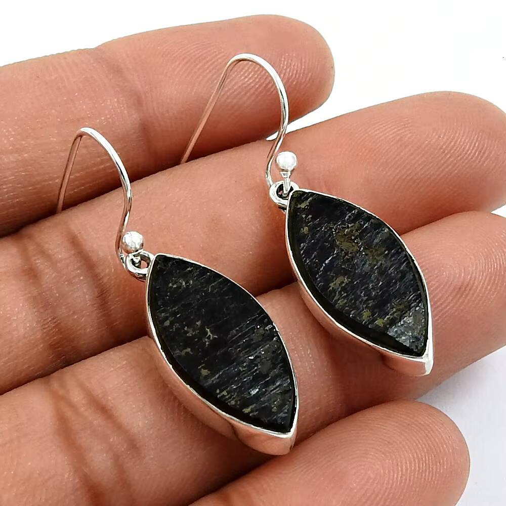 New Handmade Lapis Lazuli Women's Fashion Jewelry Pure Sier Exquisite Earrings Vendor