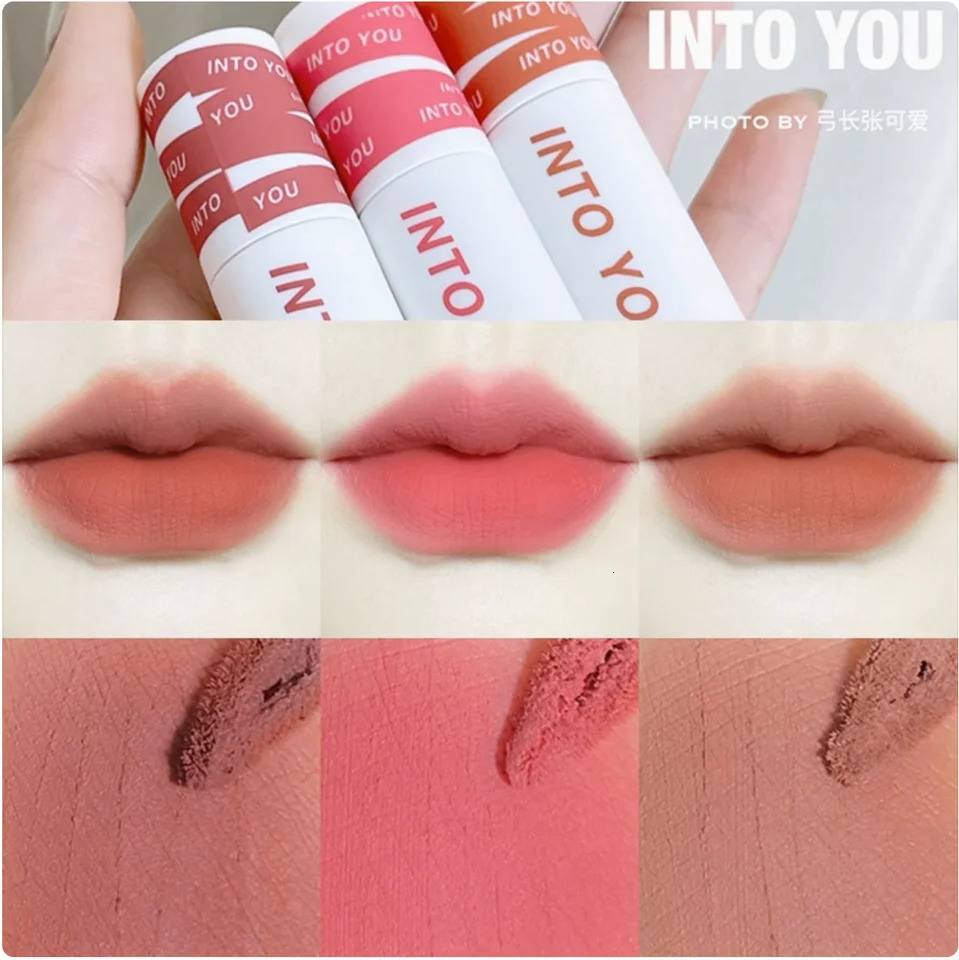 INTO YOU Lip Mud Heroine Matte Velvet Lip and Cheek Dual-use Lip Mud Soft Fog Smooth Blush Lip Lipstick Makeup 250812