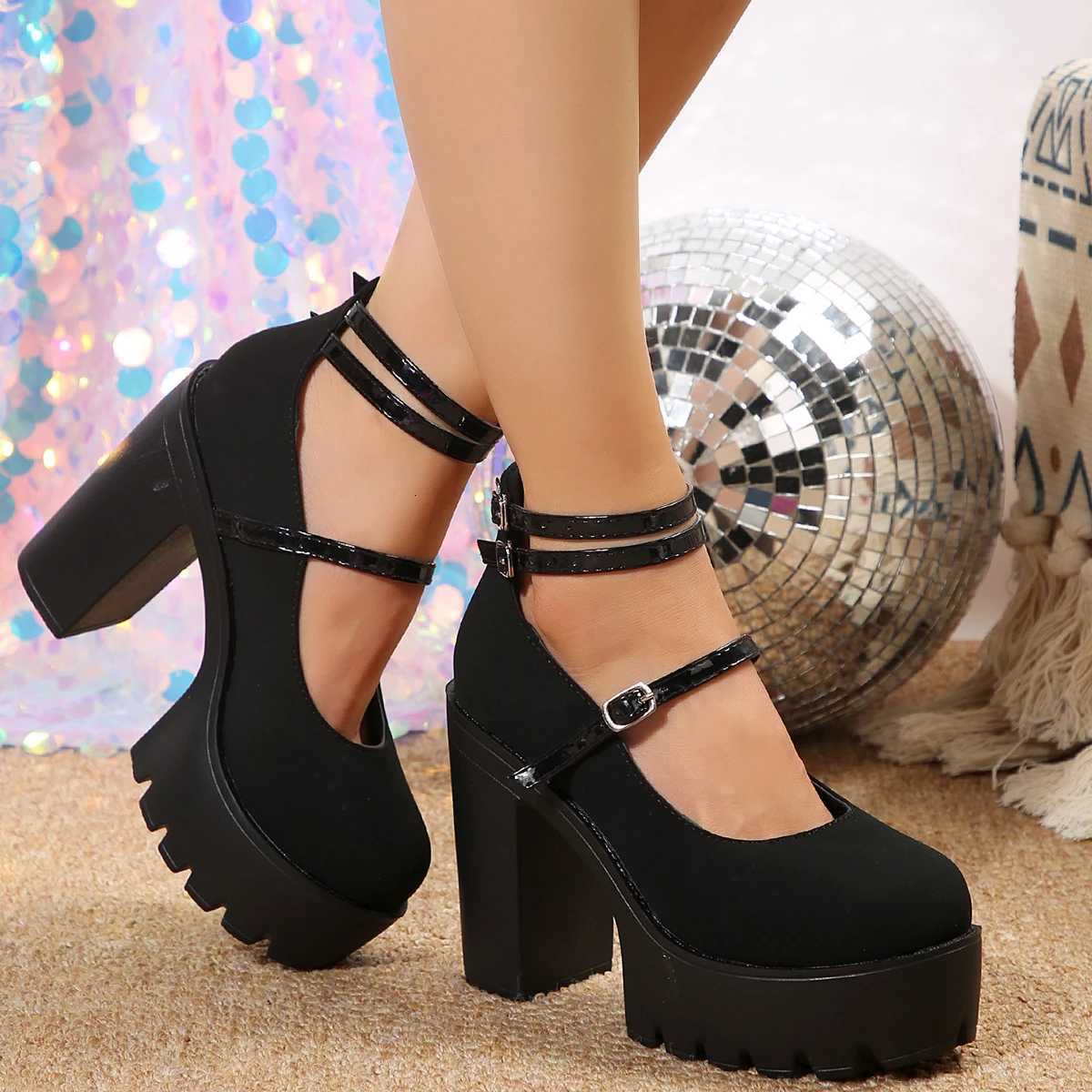 High Heels Women Mary Janes Shoes Woman Platform Fashion Sandals Women Summer New Dress Lolita Shoes Chunky Pumps Womens Shoes W250814