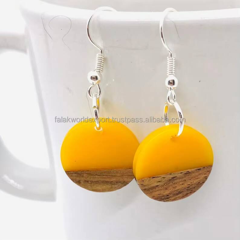Premium Style Wood and Fashion Earrings for Women Resin Jewelry Accessories From Falak World Export
