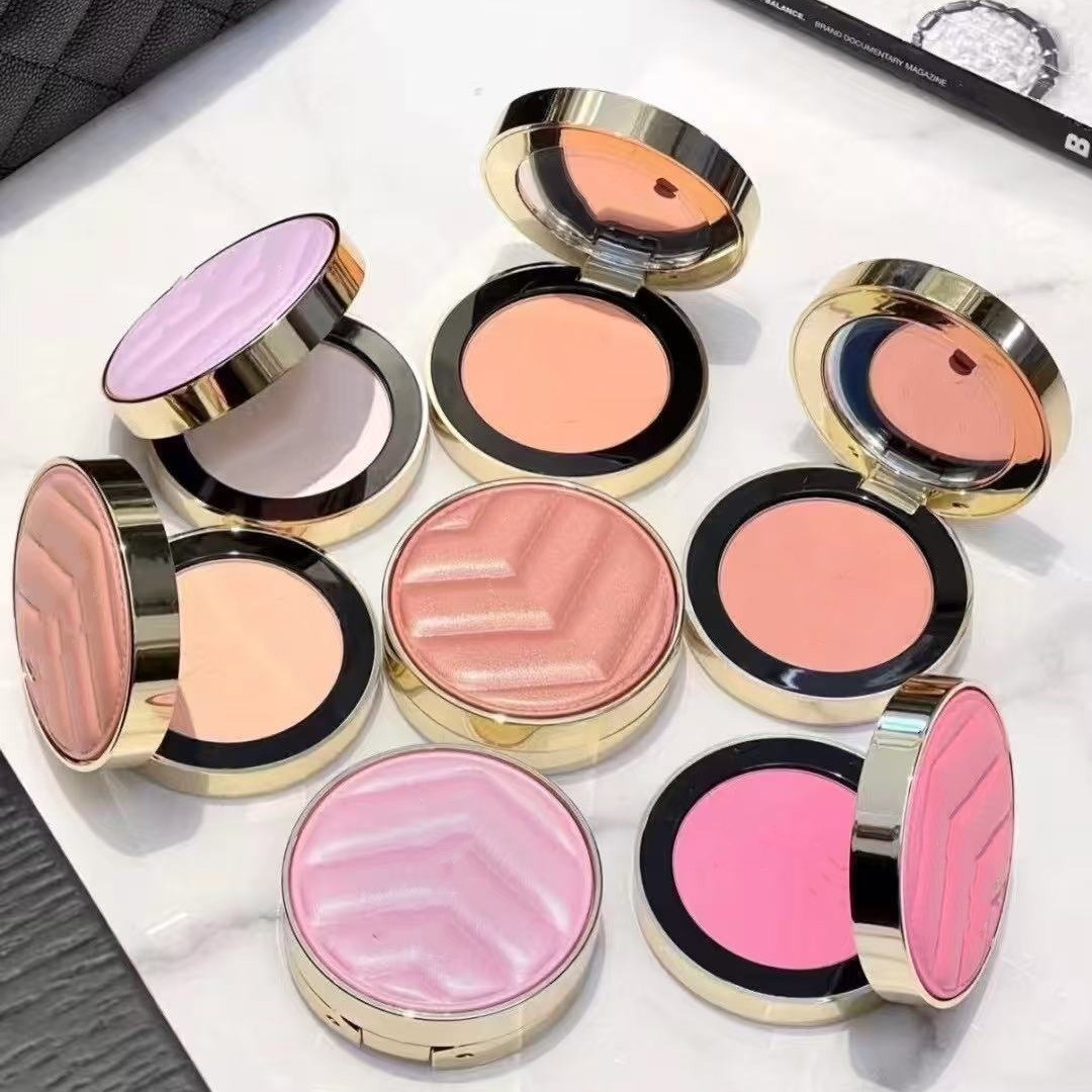 6g Leather Blush #24 #44 #69 Pressed Powder Face Blusher Long Lasting Moisturizing Makeup Setting Powder