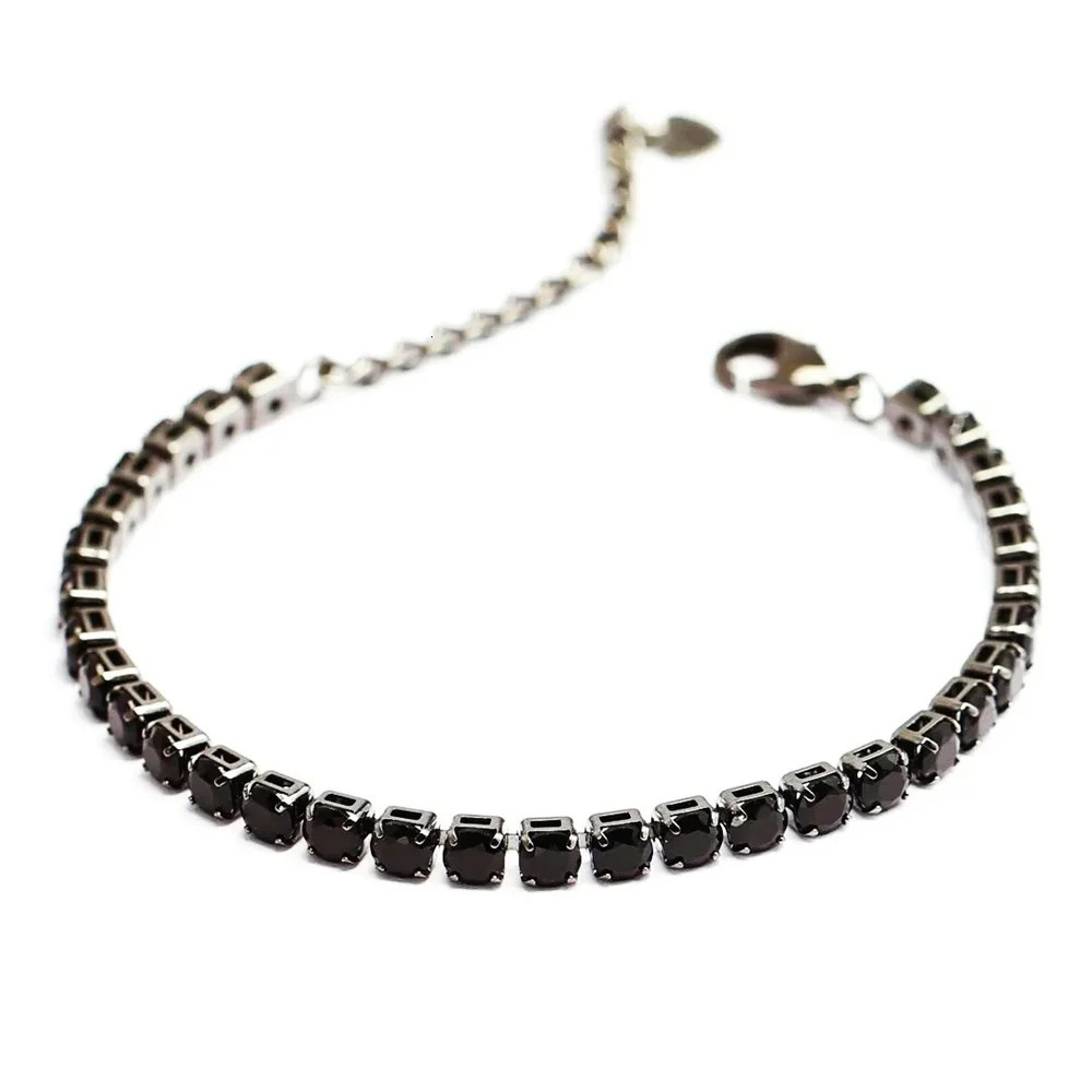 Classic Punk Stainless Steel Link Chain Charm Bracelet Men Gold Black Silver Color Zircon Tennis Bracelet For Women Jewelry Gift 250808