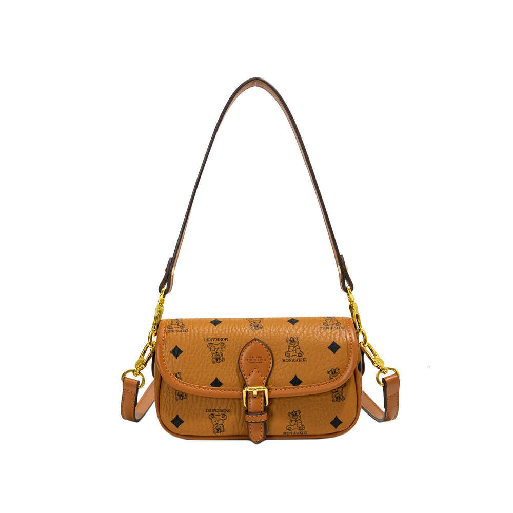 Single Monica Chic Shoulder Crossbody Small Square for Women with Printed Cute Bear Design, Stylish and Versatile Messenger Bag Design,