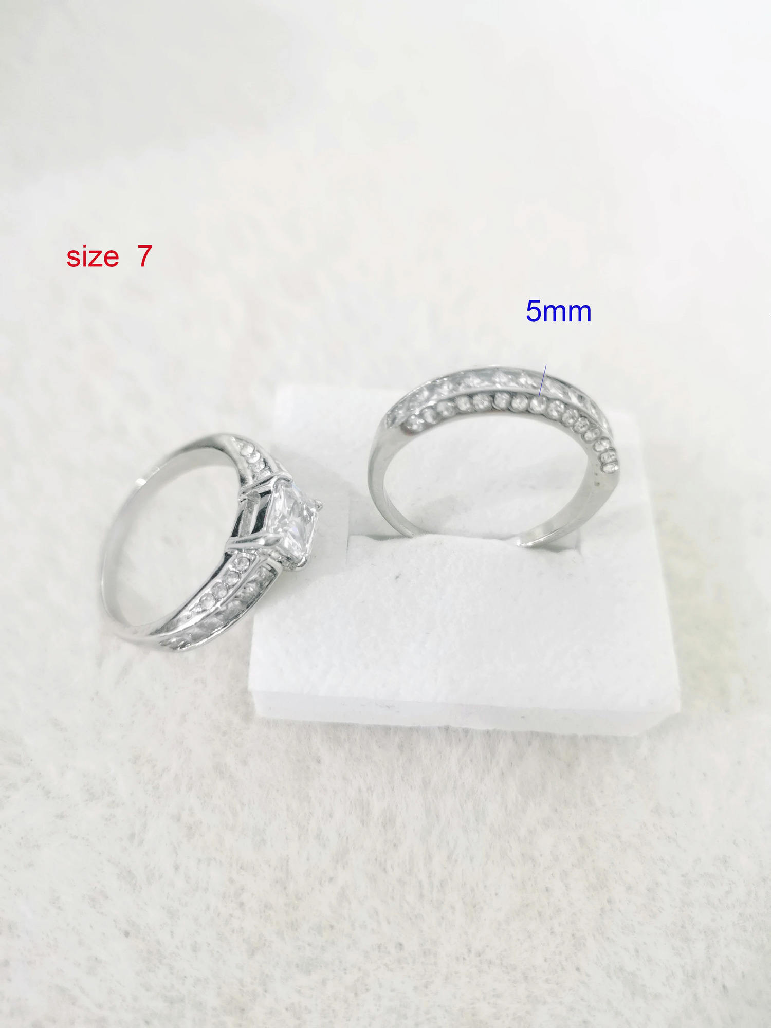 2pcsset Alliance Engagement Wedding Rings For Women Jewelry Finger Party Gifts Birthday 250811