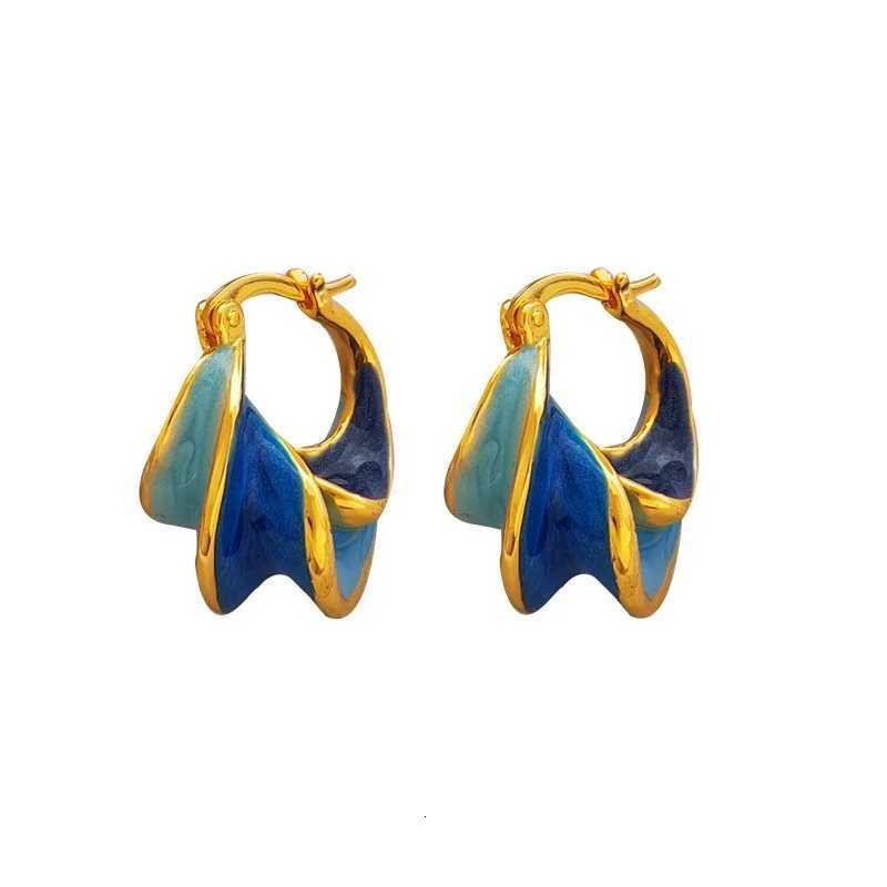 New Trend Enamel Color Metal Texture Small Hoop Earrings for Women Gold Plated Statement Ear Buckle Creative Jewelry Gifts XJ250814